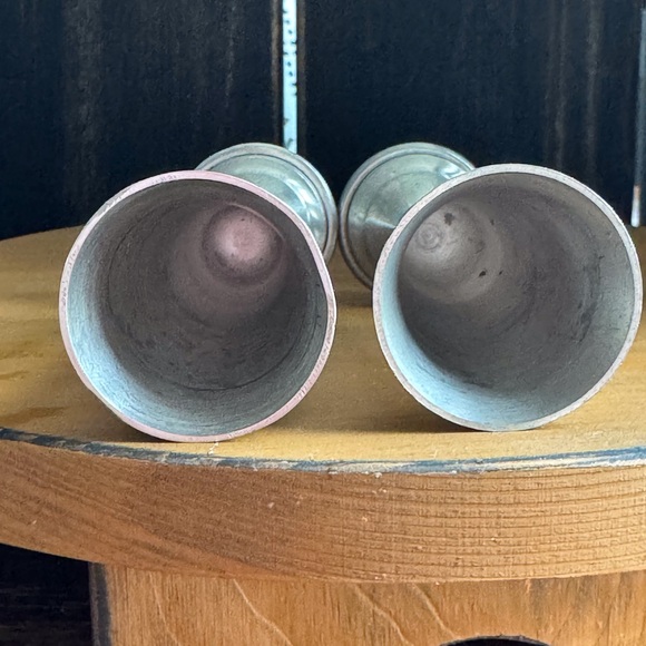 Vintage Pewter Cordials Shot Cups Bud Vases - Picture 6 of 7